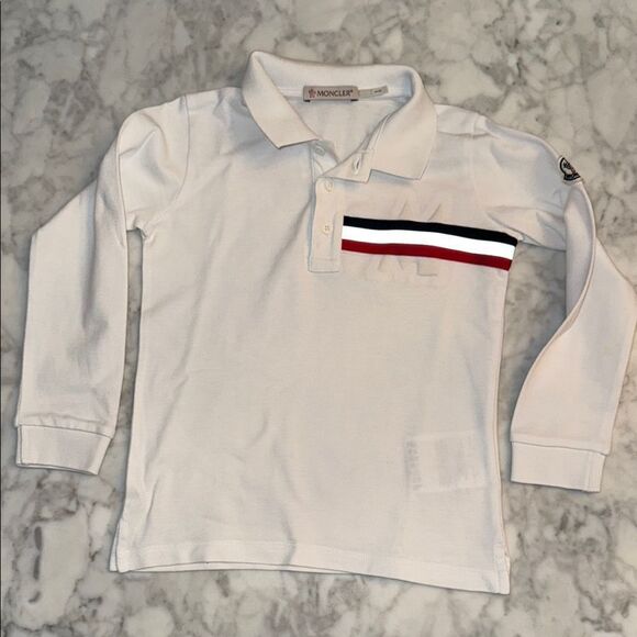 Moncler Other - Moncler Kids Polo Shirt with Red, White, and Navy Stripes 3Y